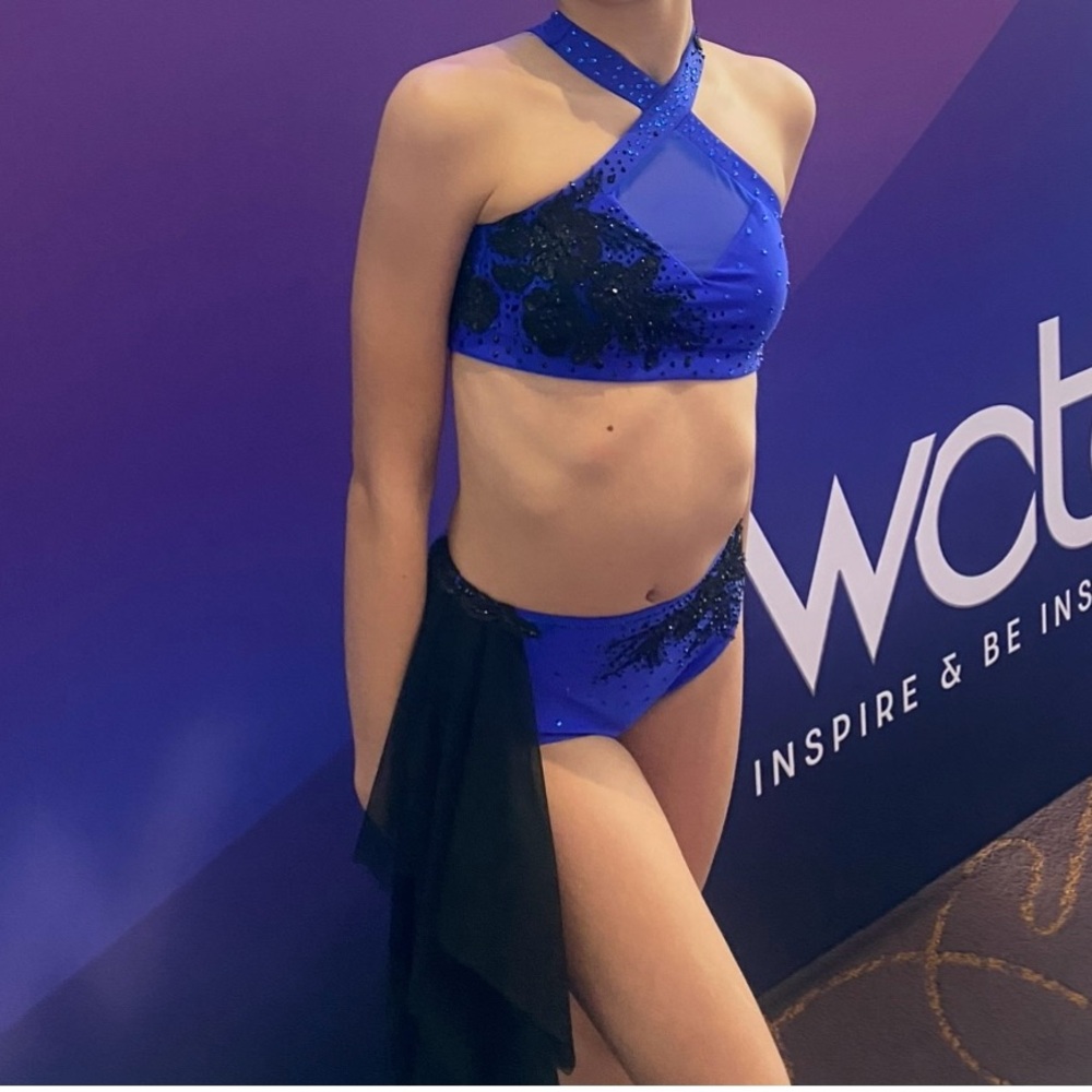 Blue and Black Dance Costume